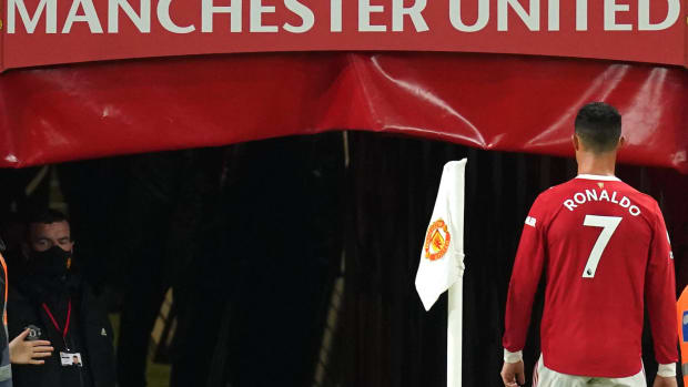 Cristiano Ronaldo pictured at Old Trafford in 2021